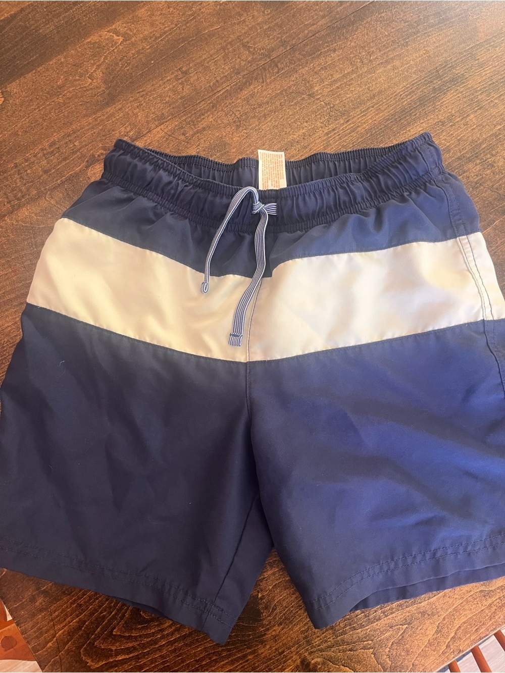 Cat & Jack Navy and White Colorblock Boys' Swim Trunks